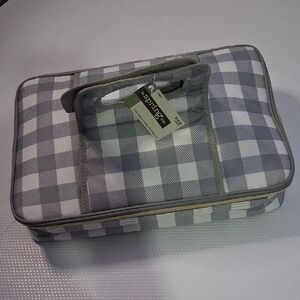 The Spring Shop Gray and White Checkered Bag